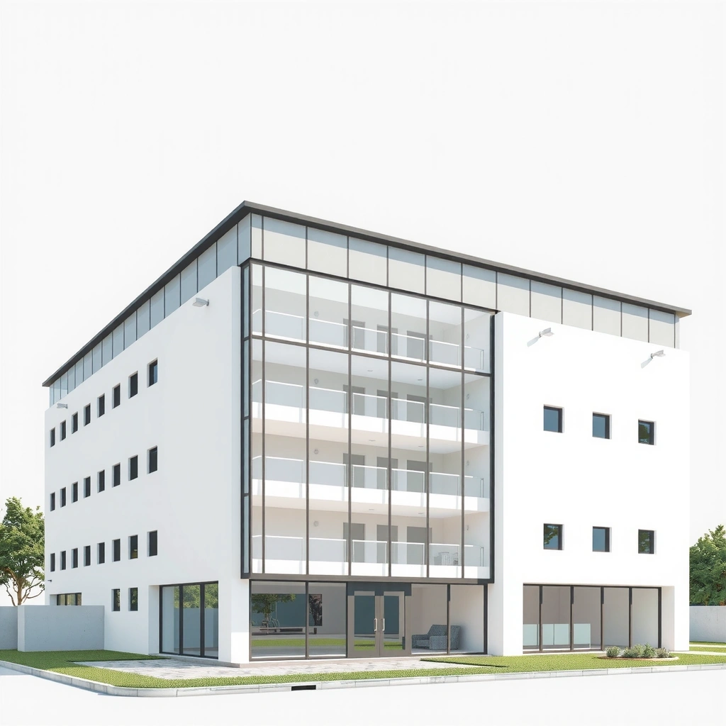 Completed modern building by ConstructVision