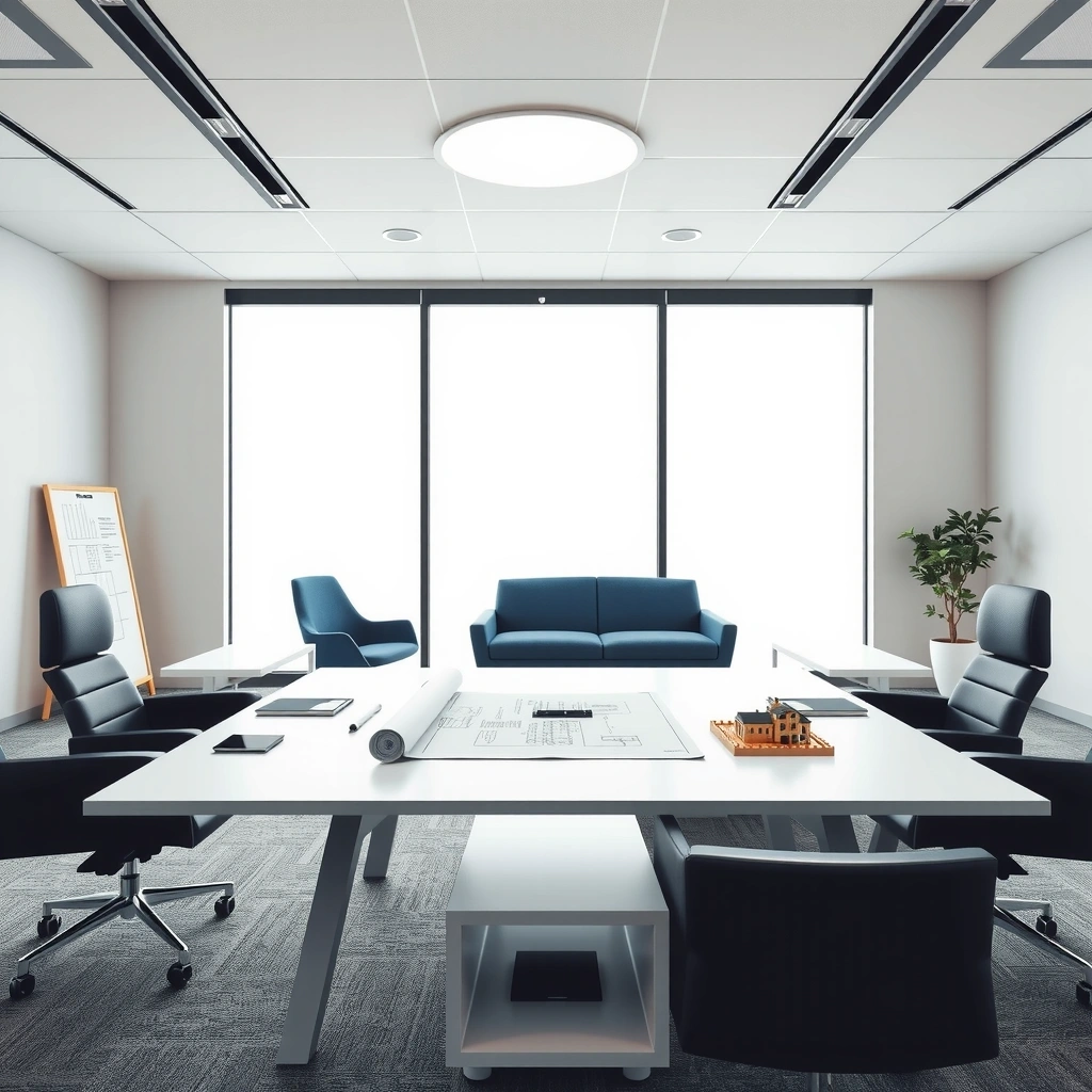 Professional construction office environment