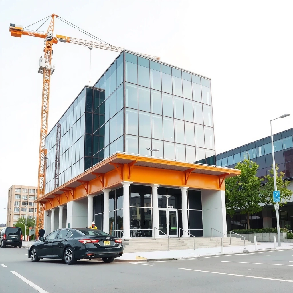 Commercial office building construction