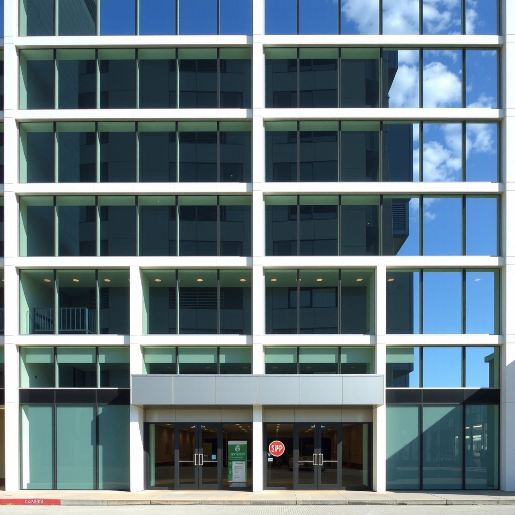 Commercial office building with glass facade