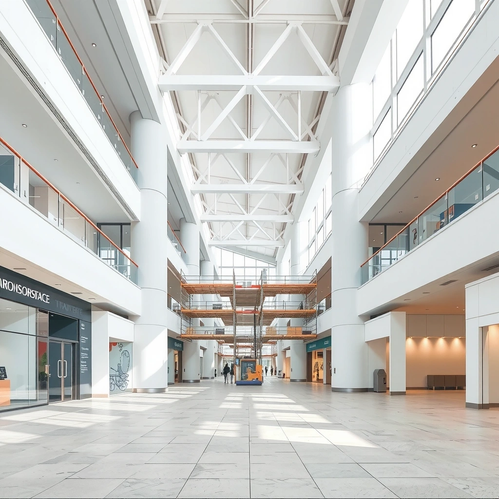 Shopping mall construction interior